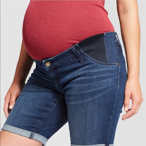 Isabel maternity Bermuda jean shorts size 26 - Picture 1 of 4